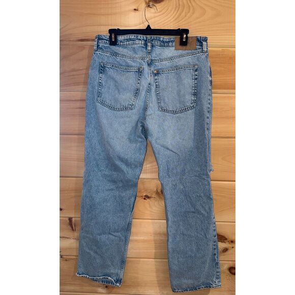 Women's Light Wash Distressed &Denim 90s Boyfriend Jeans - Picture 2 of 4